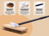 80cm Heavy Duty Pizza Oven Brush with Steel Scraper V63-955071