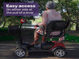 EQUIPMED FreeRoam Mid-Sized Lithium Fast Easy Charge Mobility Scooter, Red V219-HMBMSCEQ3LRA