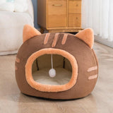 Fluffy Dog Bed Cat Bed Winter Pet House Anti-Slip, Large, Brown V1188-MS-325-1453