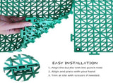 6 Pack Modular Interlocking Cushion Rubber Mat Floor Tile Mats Drain Pool Patio Balcony Yard Pet V1370-AZ4-06340