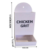 Automatic Chicken Oyster Shell & Grit Feeder - Metal Hanging Poultry Feeder Trough for Hens, V1366-AZ2-W-16501