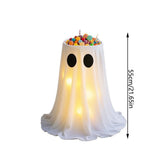 Large Lighted Halloween Ghost Candy Bowl,21.65in Draping Fabric Bowl with Remote Timer and Weighted V1369-AZ3-W-14751