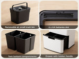 Devanti 72L Sensor Bin Rubbish Bins 4-in-1 Compartment Stainless Steel Trash Can White SB-E-3C-72L-WH