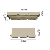 Garden Swing Seat Cover Set Replacement Canopy and Cushion Cover Weather Resistant Fabric for Double V1366-AZ2-W-14873