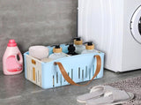Cotton Woven Basket with PU Leather Handle, Clothes Toys Candy Gifts Cotton Rope Organizer, Living V1189-LWWAL-20260401-06297