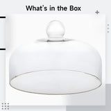 Clear Glass Cake Dome with Knob, Pastry Display Dome, Home Kitchen Food Cover, Clear Cake Fresh V1370-AZ4-15874