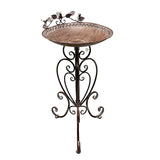 Leafy Birdbath / Bird Feeder w Embellished Legs 80cm V637-74139BRD