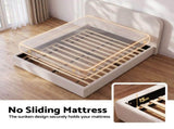 Artiss King Bed Frame with 100cm Boucl Headboard, USB-C & Night Lights BFRAME-H-MUSE-K-WH-ABC