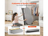 Oval Storage Ottoman Bench, Foldable Teddy Fleece End of Bed Bench, Folding Upholstered Bed Ottoman V952-BYWSZYKZDK40KOB06001V0
