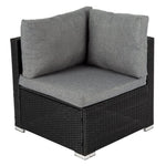 Large Modular Outdoor Ottoman Lounge Set in Black V264-OTF-509S-541S-BLK