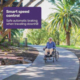 EQUIPMED Electric Wheelchair Folding, Long Range, Airline Approved, Lithium Battery, 24" Light Rear V219-HELWLCEQPKB2A