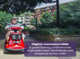 EQUIPMED LeisureCruise Extra Large-Sized, High Power, 182kg Capacity Mobility Scooter - Red V219-HMBMSCEQ7PUA