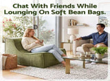 Artiss Floor Sofa Armless Chenille No Assembly Removable Cover Green SBED-N-02-GN