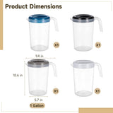 4PCS 1 Gallon Plastic Pitcher With Lid, Shatterproof Plastic Water Jug Set, Long-Lasting Cold Water V1369-AZ3-W-08762