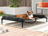 Large Oversized Raised Dog Bed with Cooling Bolster Lounger V767-P-XD128-GY-LG1