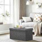 SONGMICS 76cm Folding Storage Ottoman Bench Foot Rest Stool Dark Gray V227-8498402106162