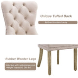 2x Velvet Dining Chairs Upholstered Tufted Kithcen Chair with Solid Wood Legs Stud Trim and V226-SW8801BG