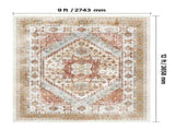 Area Rug, 2743.2 x 3658 mm Large Washable Rug, Non-Slip and Tear-Resistant Soft Carpet, Pet & Child V952-JXTDDT9X12FTBTP1I001V0