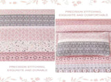 Pink Floral Stripe Bloom Bedspread Coverlet 3 Piece Set V745-AC081167Q13U