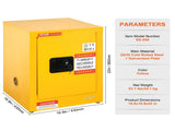 12 Gallon Safety Cabinet for Flammable Liquids Single door and Manual Close Yellow Hazardous Storage V952-XFG56X43X43CMHS01V0