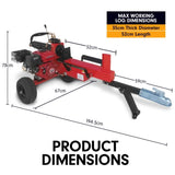 Ducar 20 Tonne Hydraulic Petrol Engine 196cc Log Splitter LOG-PTR-020