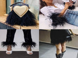 Black Ostrich Feathers Trim,78.7Inx3.15-4.3In Wide Ostrich Feathers Sewing Fringe Trim Ribbon for V1189-WXFWAL-20260319-00123