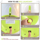 Automatic Dog Ball Launcher with 15 Mini Tennis Balls & Mesh Bag Rechargeable Pet Toy for Small V1107-CS-CWGPQQQL