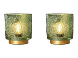2X Small Battery Operated Lamp - Portable Cordless Lamp for Home Decor, Glass Table Lamp with Decor V1370-AZ4-07642