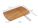 Wooden Cheese Slicer, Cheese Cutter Board with Stainless Steel Blade for Block Cheese, Vegetables, V1192-AZ-W-2809