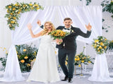 Large 33 m White Wedding Backdrop Curtains for Baby Shower and Birthday Decor V767-ZJJ69-WT-V1
