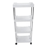 Rolling Cart Widened PP Stainless Steel 4 Tier with Wheels Storage Trolley for Bathroom Toilet V1294-YM0901-3117240164311