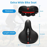 Bike Seat Cushion Comfort for Men Women,Wide Bicycle Saddle Replacement with Dual Shock Absorbing V1192-AZ-W-31147
