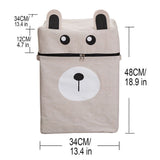 Cartoon Fabric Storage Bask with Support Frame Waterproof Foldable Storage Bin with Handles Large V1370-AZ4-09322