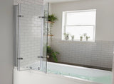 3 Fold Chrome Folding Bath Shower Screen Door Panel 1300mm x 1400mm V63-831501