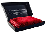 Laura Hill 600-GSM Mink Blanket Queen Size Double-Sided Soft Plush Bed Faux Throw Rug Wine Red MINK-WRD