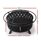 Grillz Fire Pit BBQ Grill 82cm FPIT-DIAMOND-32