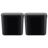 Devanti Automatic Trash Bin 2PCS with Lid 11L Motion Sensor Kitchen Bin Touchless Garbage Can Modern SB-F-11L-BKX2