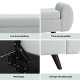 Artiss Storage Ottoman Blanket Box Armrest 140cm Grey OTM-RTA-07-ARM-GY-AB