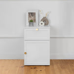 PORTO BEDSIDE TABLE - WHITE - HAMPTONS - ROUND BRASS V164-ECS13WHB06G