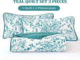 Blue Green Botanical Serenity Coverlet Bedspread Set V745-AC040013C04UA