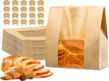 Bread Bag - Kraft paper with transparent window - 23.5*12*5 cm Small baking bag - Suitable for V1188-ZXY-117-0054
