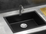 Cefito Kitchen Sink 55x45cm Granite Stone Sink Single Bowl Black SINK-STONE-A-5545-BK