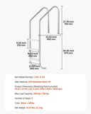 Stainless Steel Pool Ladder 3-Step & 2 Handrails for 1219.2-1371.6 mm Pool V952-DXYCTTBGGBXGDF75YV0