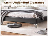 Artiss Queen Bed Frame with Adjustable Shell Headboard and PVC Upholstery BFRAME-G-COCO-Q-BW-AB