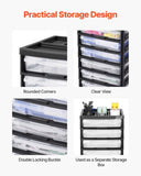 Scrapbook Rolling Storage Cart 6-Tier Large Capacity with 6 Clear Cases Black V952-JTZCCHTZ6CJT66C1SV0
