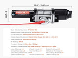 2041 kg Electric Winch, 12V DC ATV/UTV Winch with 6 mm x 12 m Steel Wire Rope, Wireless & Wired V952-ZLQDXGSSJP45OJ5B5001V9