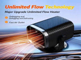 Portable Car Heater Defroster Dehumidifier with 360 Degree Base USB Connector Black, 12V V1188-MS-717-006