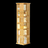 360 Rotating Bookshelf Bamboo Storage Display Rack Shelving in Wood V63-842461