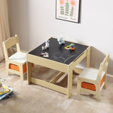 Kids Table and Chair Set Wooden Activity Table with Storage Space & Boxes V952-DCWETZYYZEYBIAWBVV0