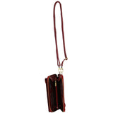 Pierre Cardin Ladies Leather Cross Body Bag/Wallet Bag/Clutch Wallet - Red V563-PC-3525-77-RED